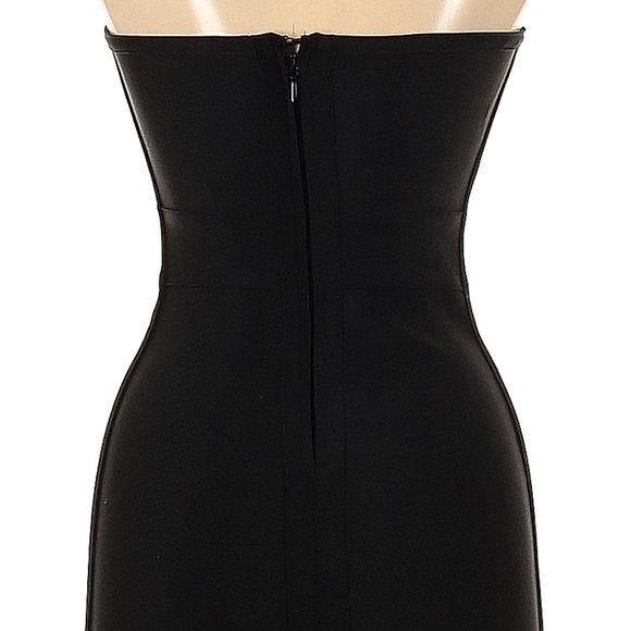 π₯STUNNINGLY BEAUTIFULπ₯ Bandage Strapless Bodycone Fringe Dress in Black - Picture 9 of 11